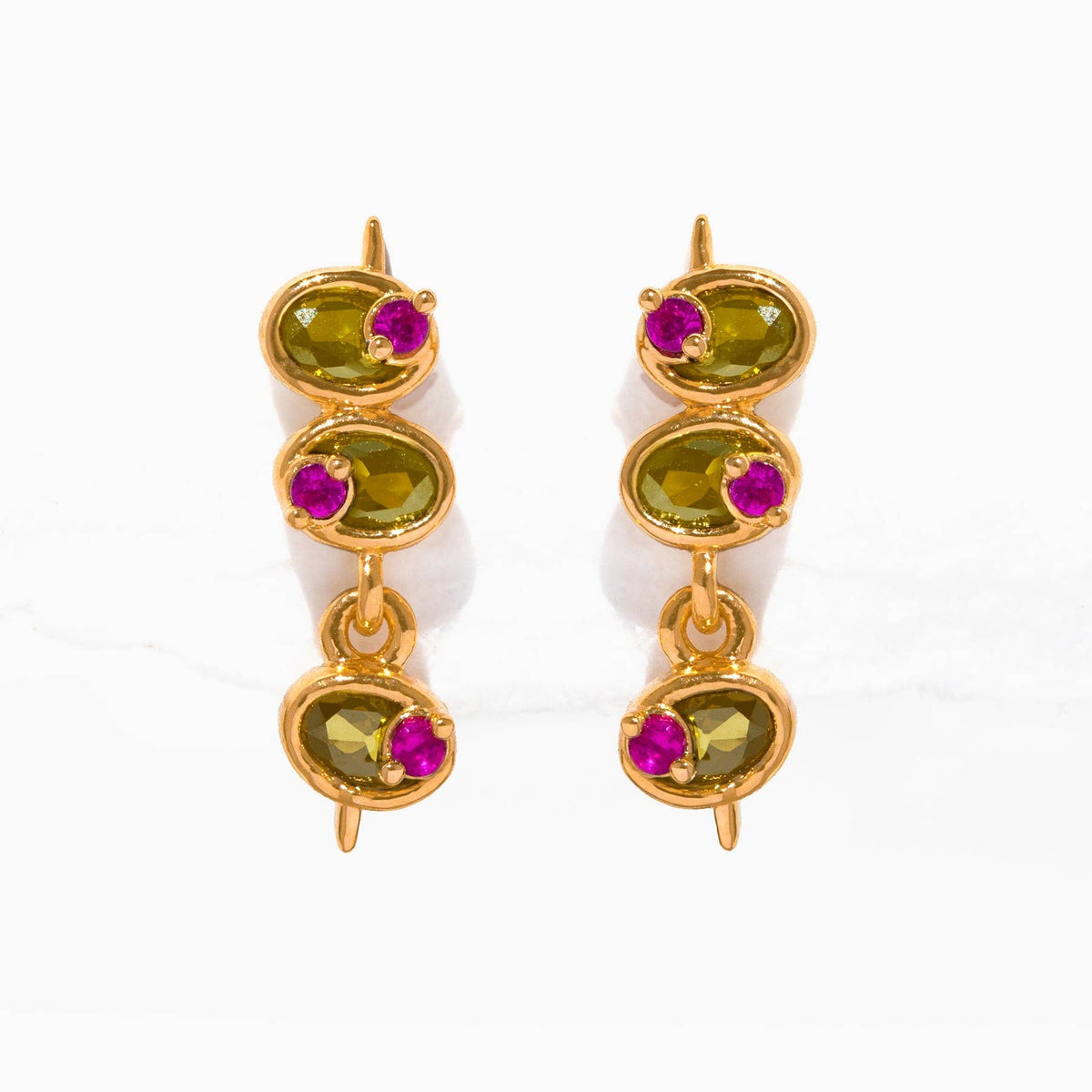 Mini Olive Studs: Gold - SINGLE