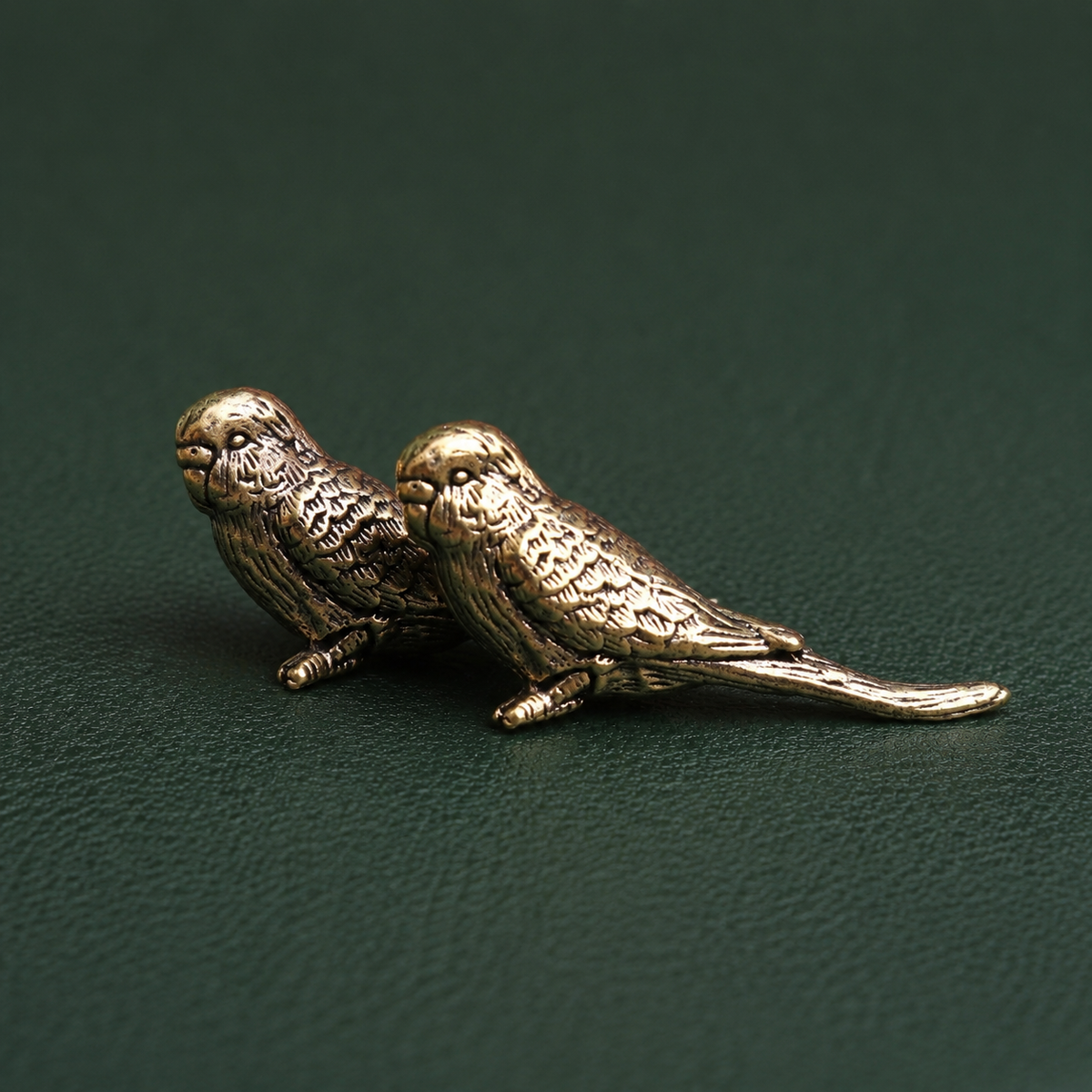 Solid Brass Perched Parrot Figurine Decor: A1