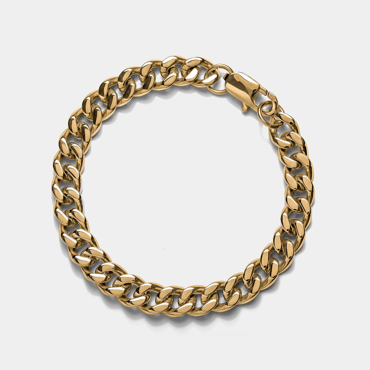 Cuban Chain Bracelet Gold (8mm): men’s sizing