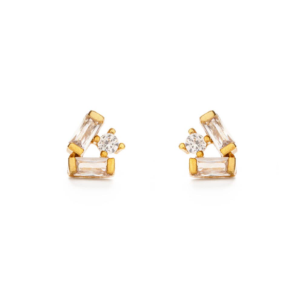 Baguette Crystal Cluster Stud Earring SINGLE