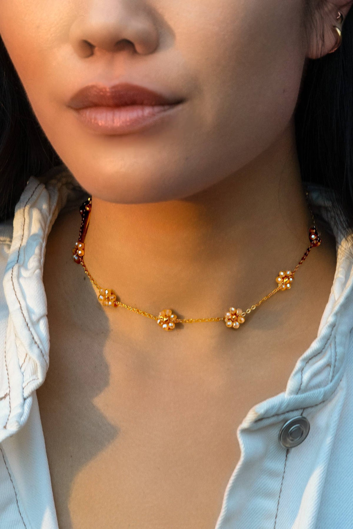 Sabrina Necklace: Peach