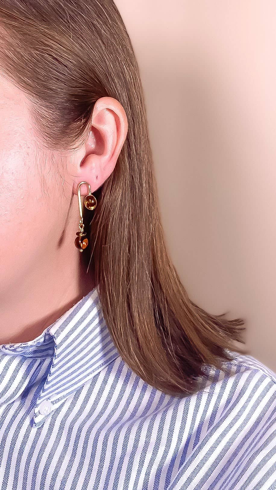 Brown Asym Arch Earrings