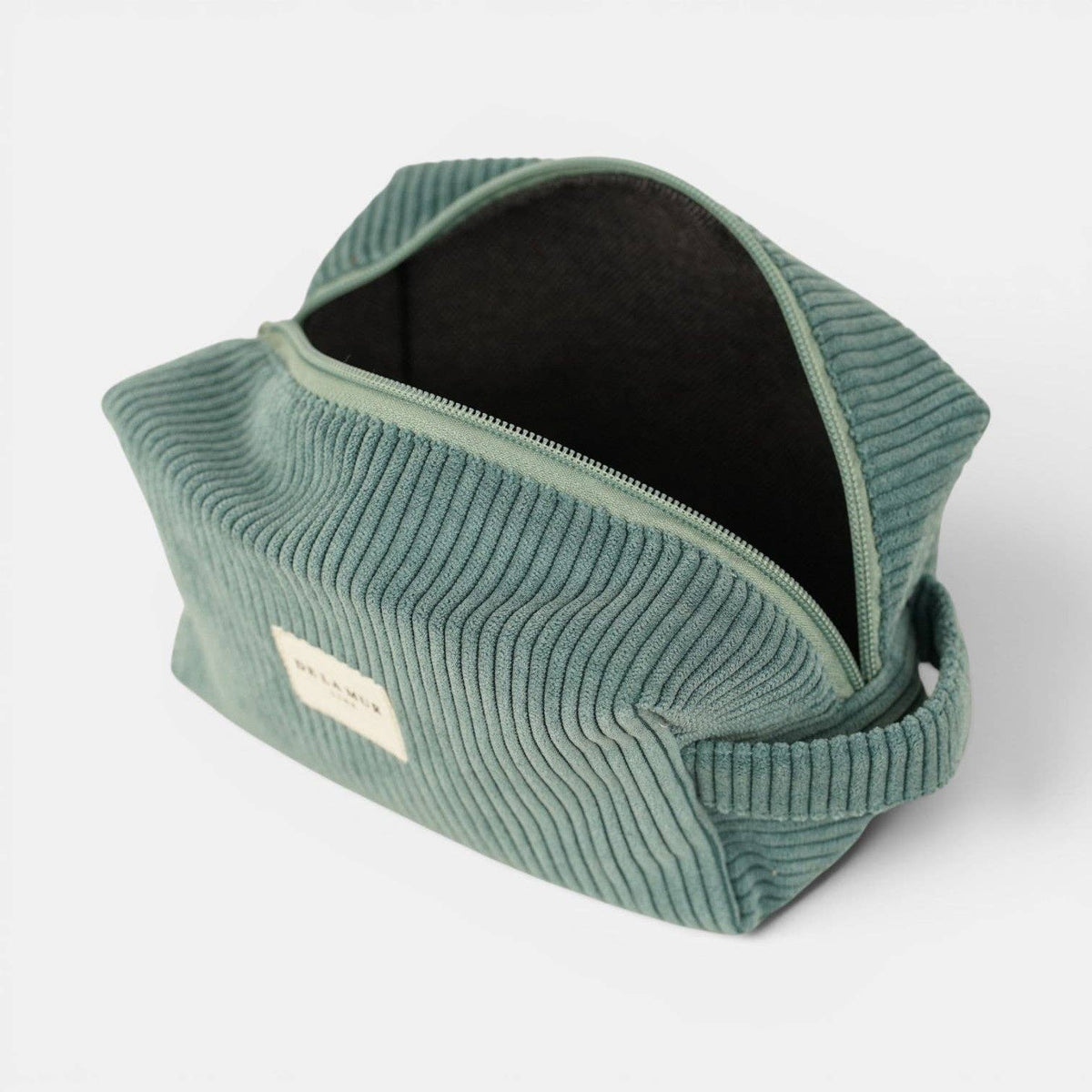 Corduroy Squared Makeup Bag – Teal (Jade)