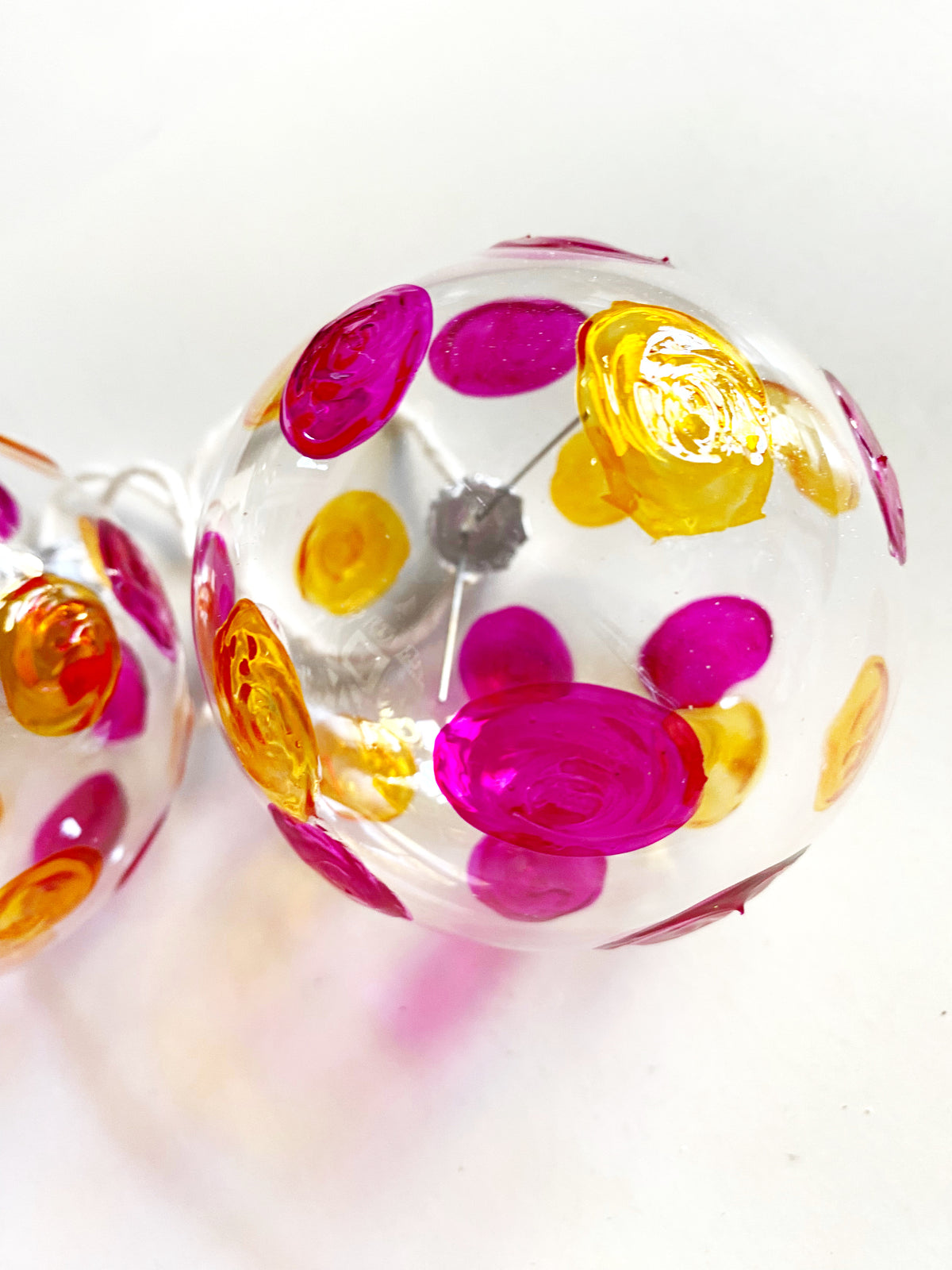 Spot Ornament 8cm Pink &amp; Orange