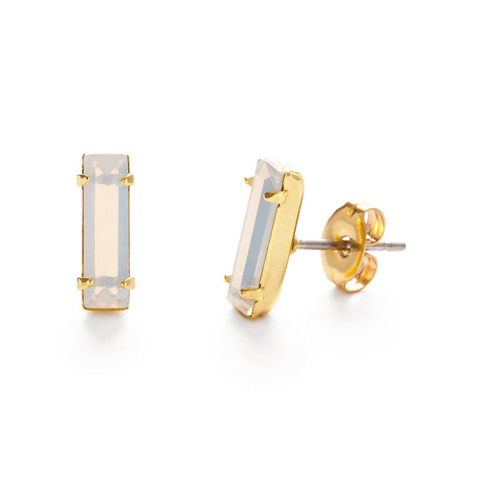 Baguette Stud Earring: Clear Crystal SINGLE