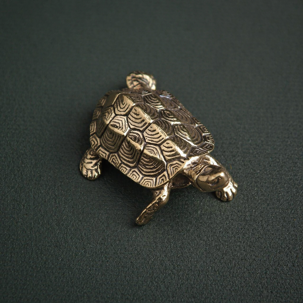 Antique Brass Longevity Turtle Figurine Desktop Ornament: A1