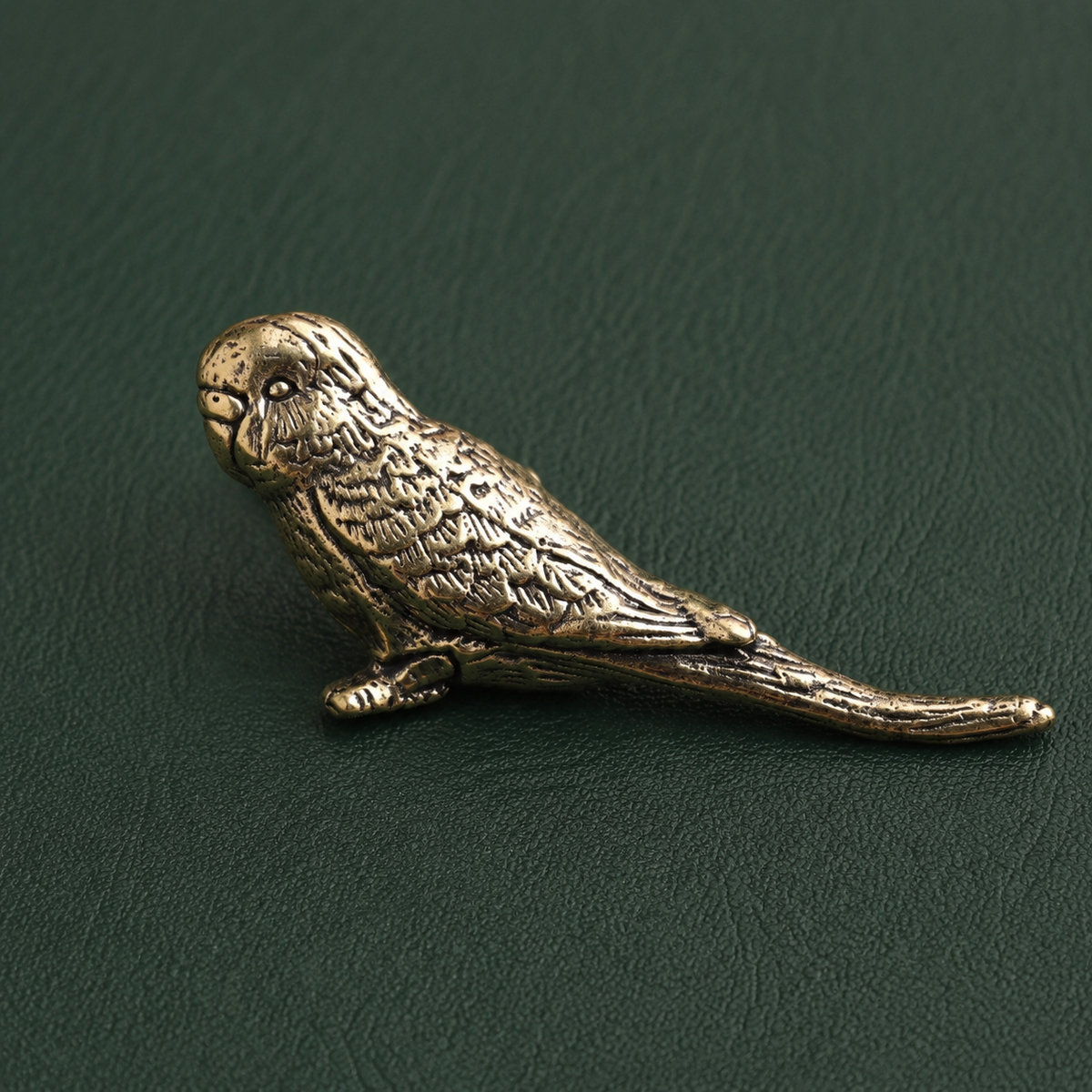 Solid Brass Perched Parrot Figurine Decor: A1