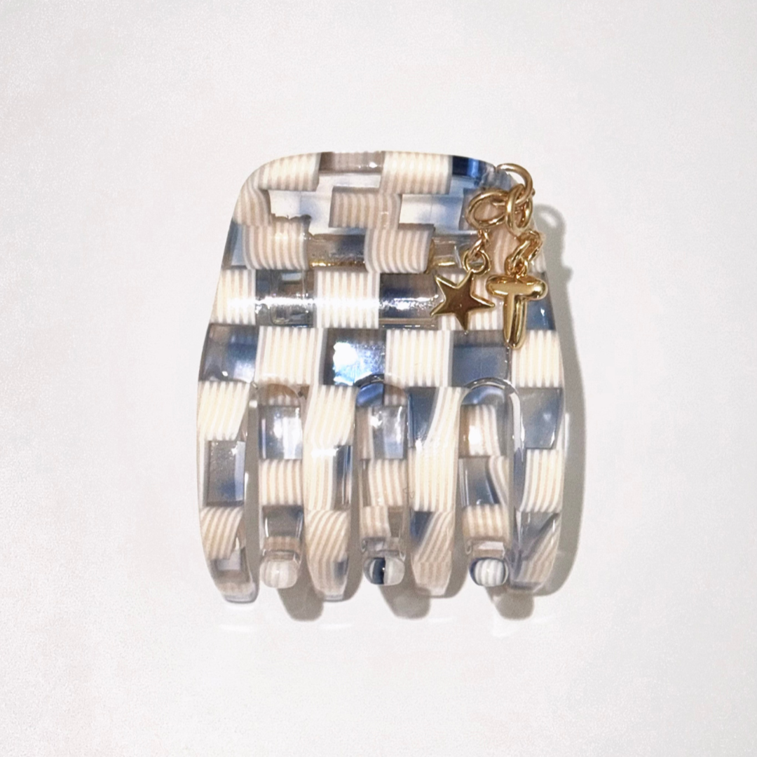 Small Hair Claw Clip — Sky Checker: No Charm Eyelet (Standard)