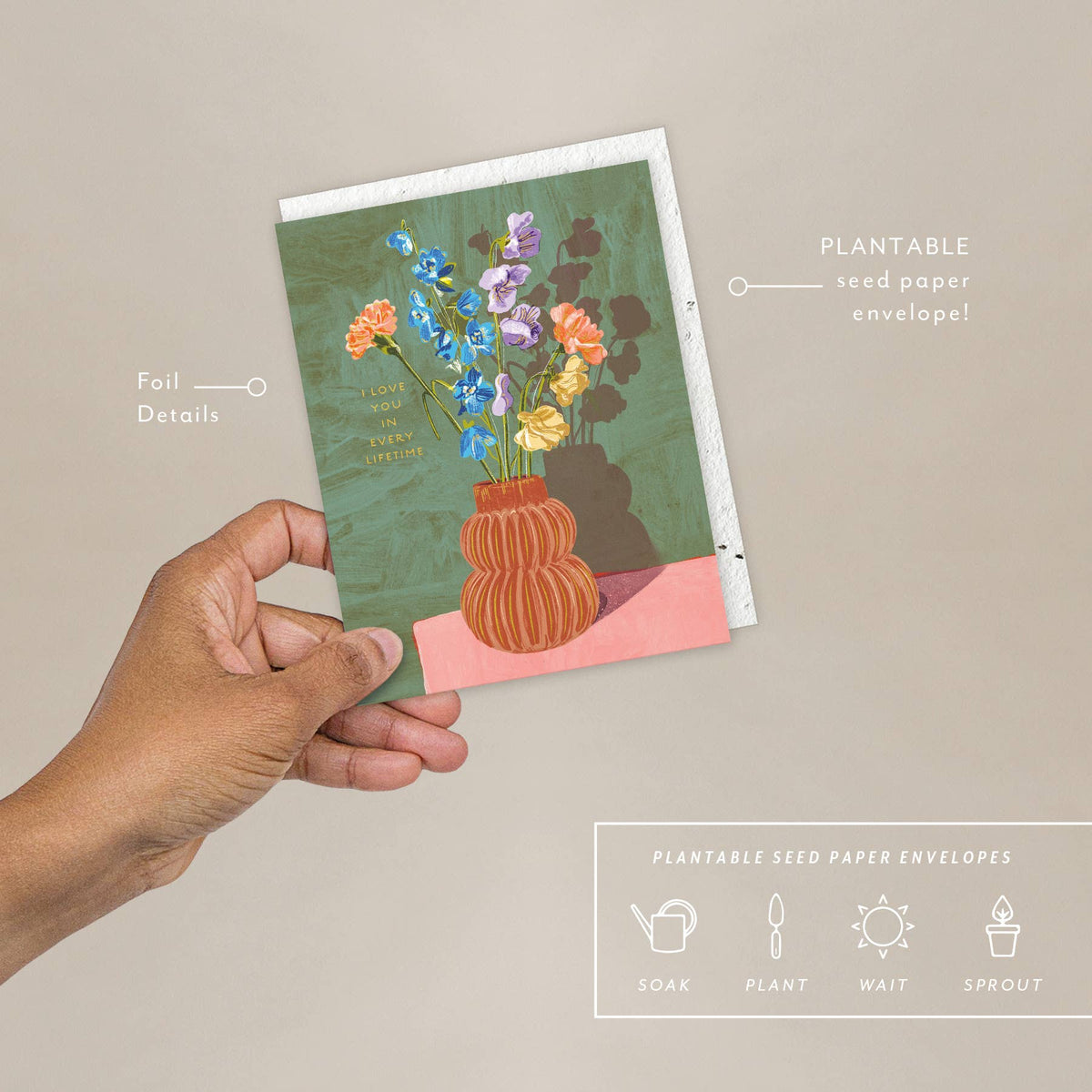 Sweet Days Vase - Love + Friendship Card