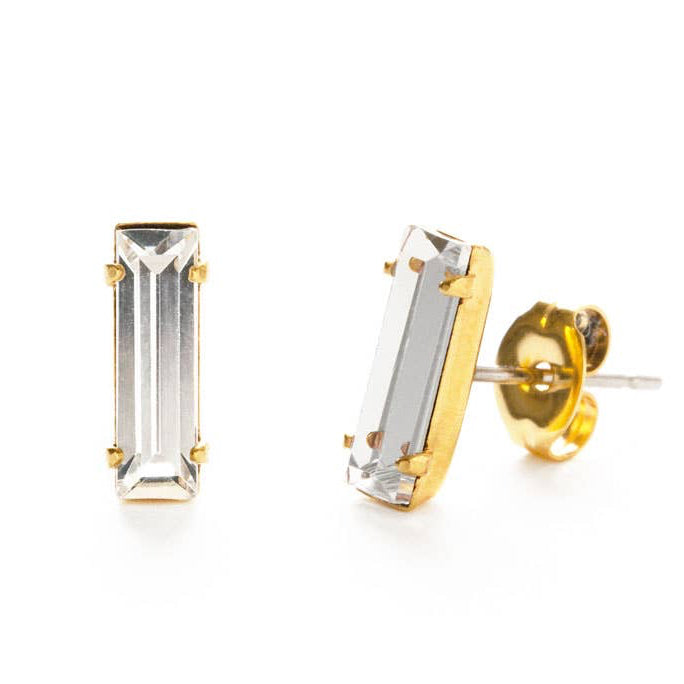 Baguette Stud Earring: Clear Crystal SINGLE