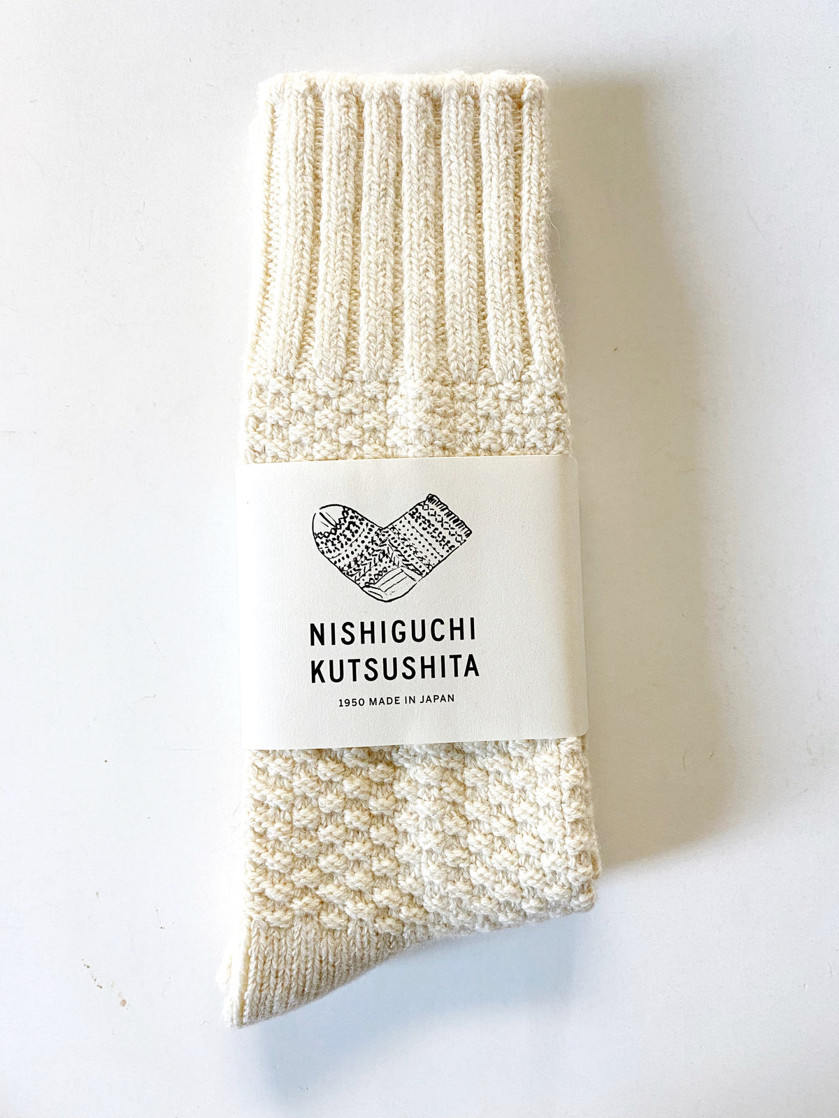 Wool Cotton Boot Socks Ivory