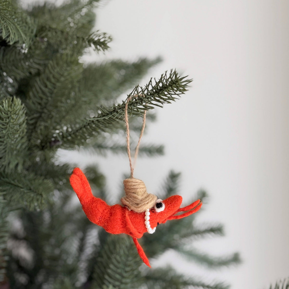 Felt Shrimp Couple Ornament: Shrimp Lady