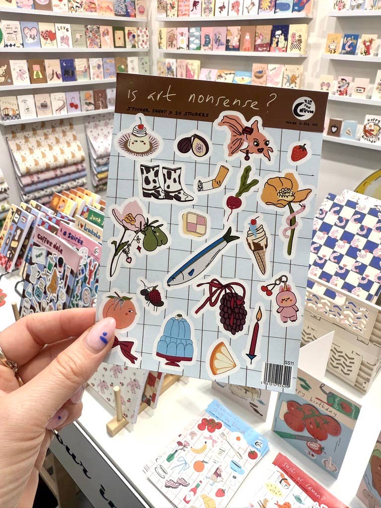 A6 sticker sheet, 20 x mini stickers, is art nonsense?