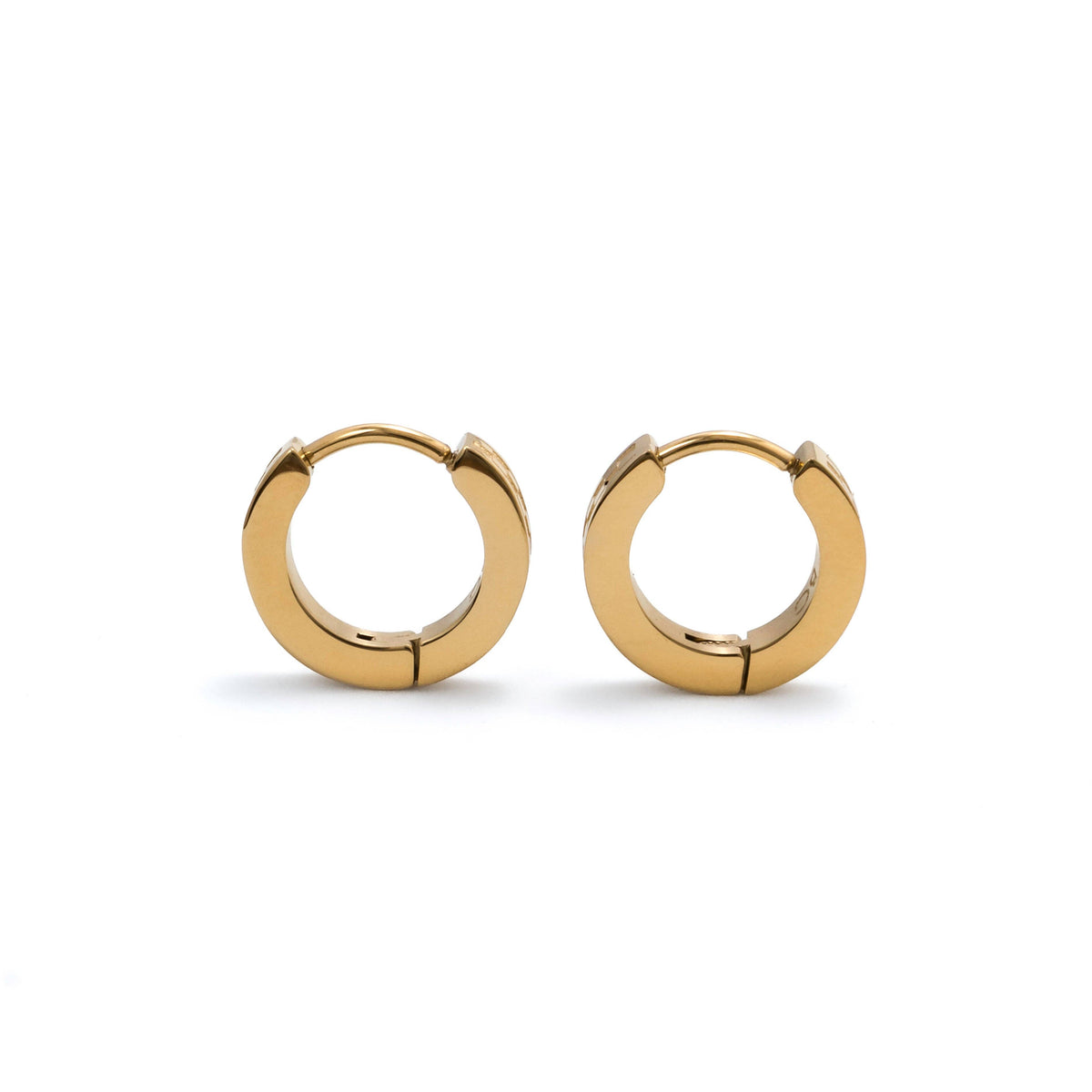 Checkered Waterproof Gold Huggie Earrings