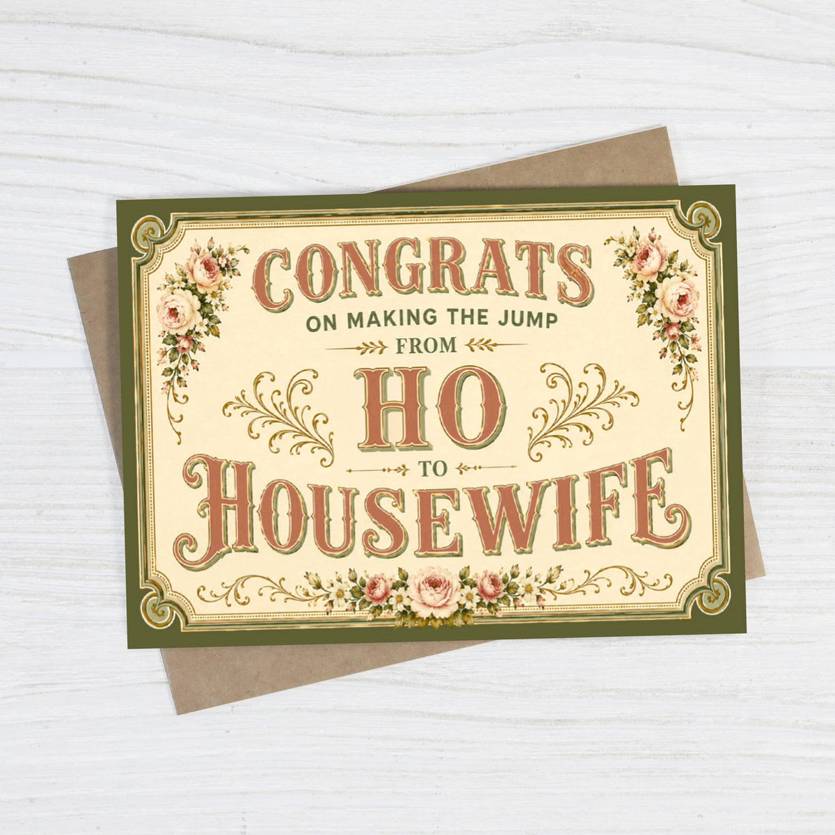 Ho to Housewife - Funny Wedding Card