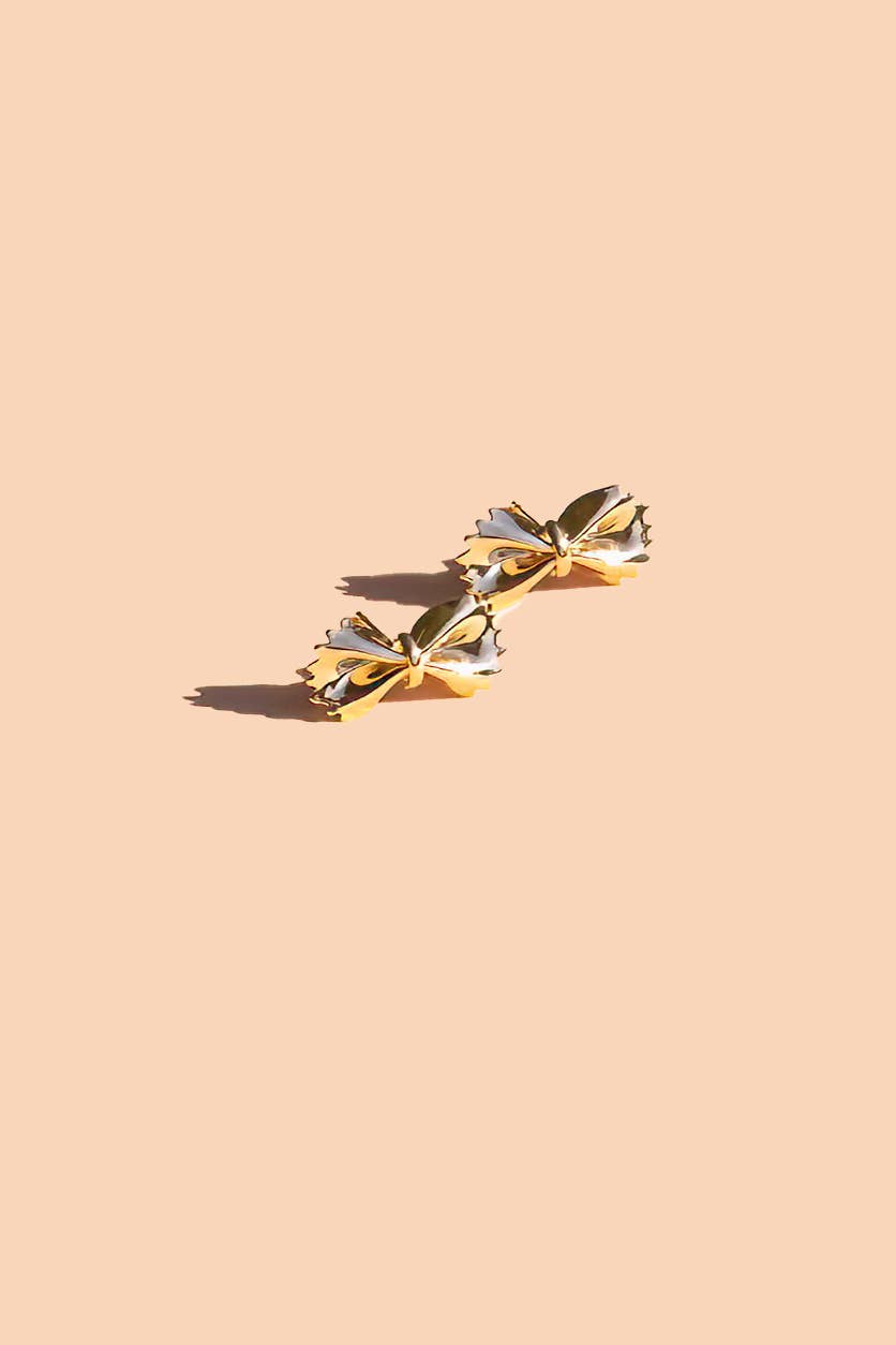 Bow Tie Pasta Studs - 18K Gold Plated (Single)