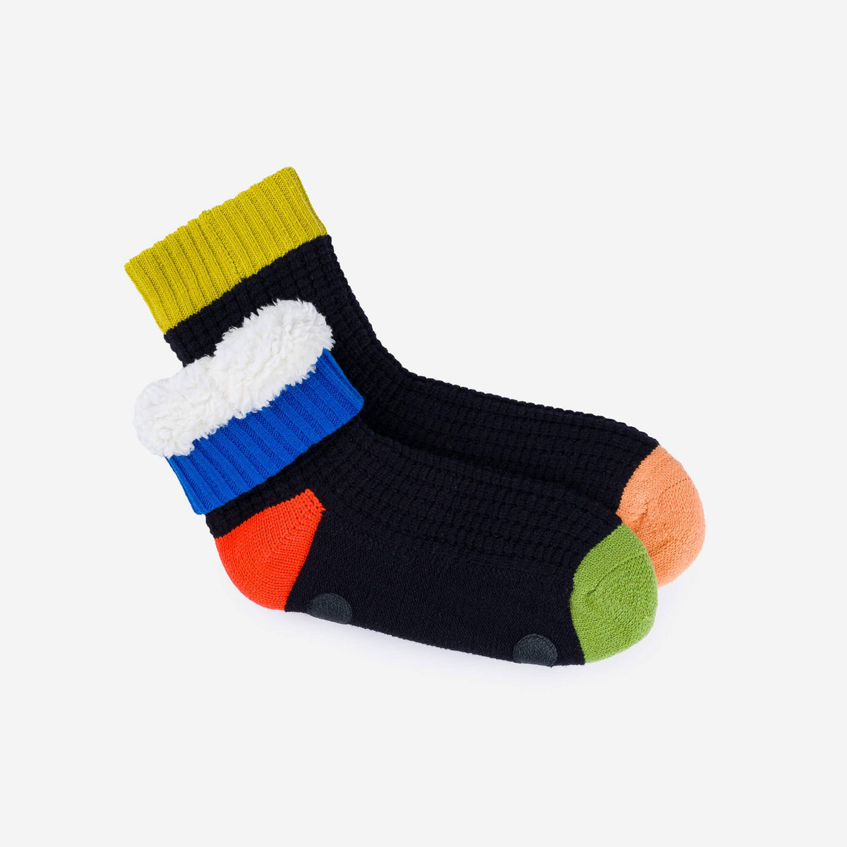Spot Knit House Socks: Black (L/XL)
