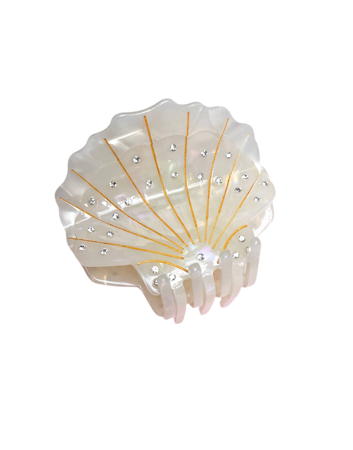 Shell Claw Clip - Cellulose Acetate with Rhinestone detail