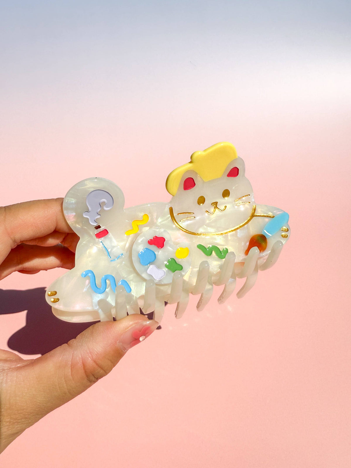 Artist Cat Hair Claw Clip