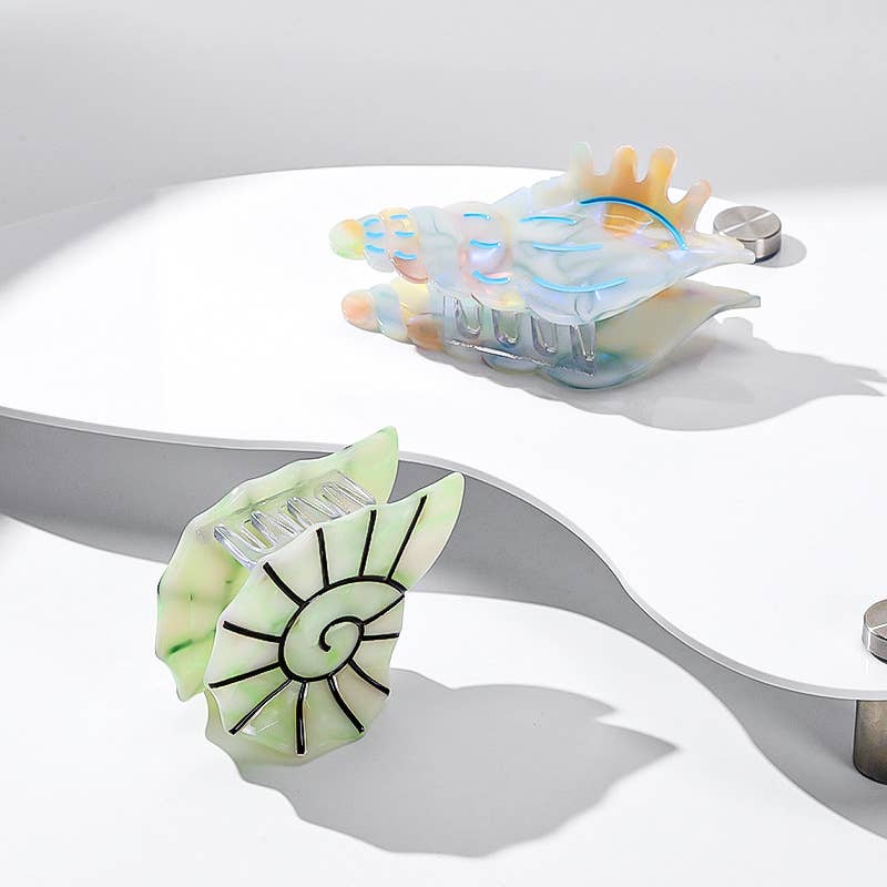 Seashell Hair Claw Clip: Blue