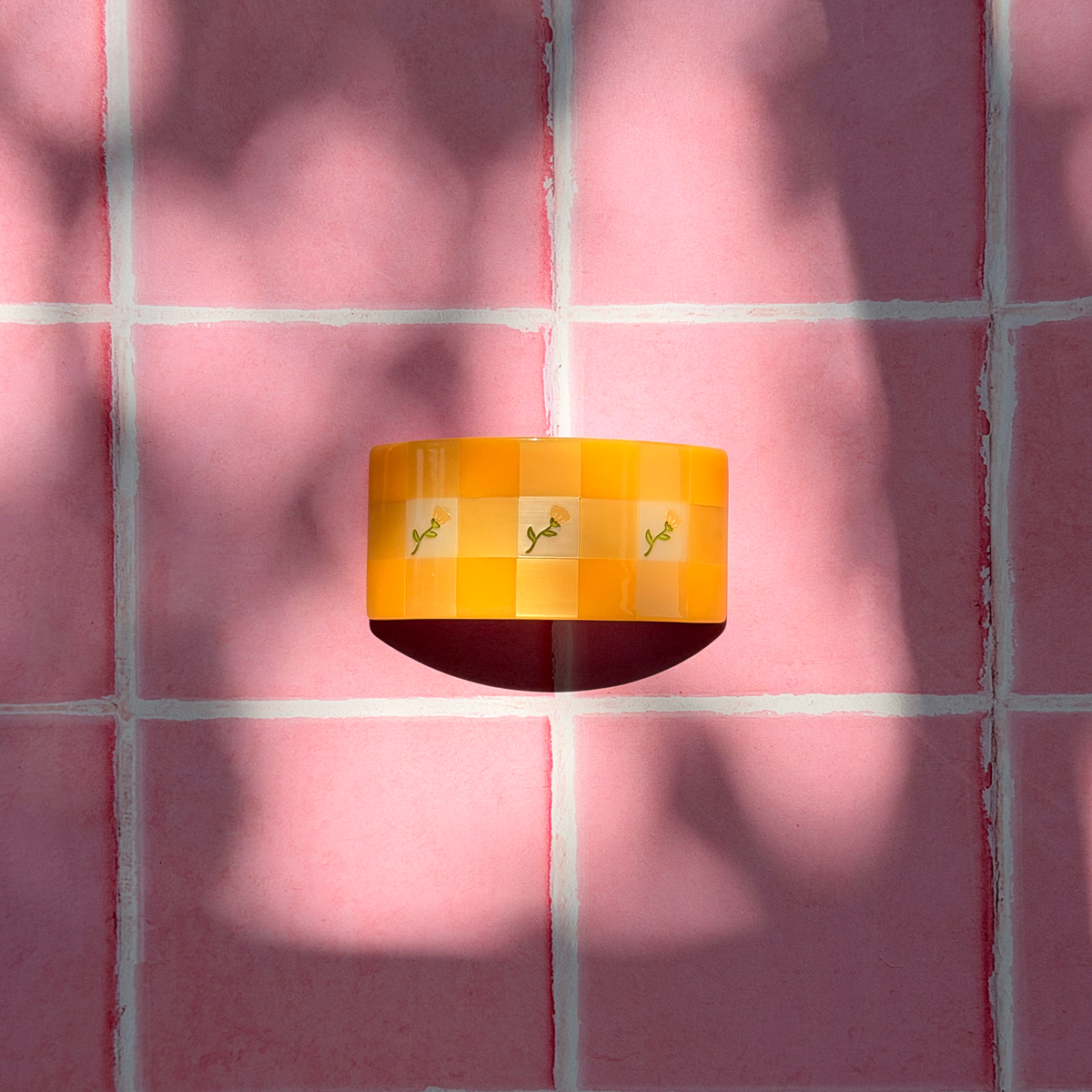 Gingham French Barrette: Yellow