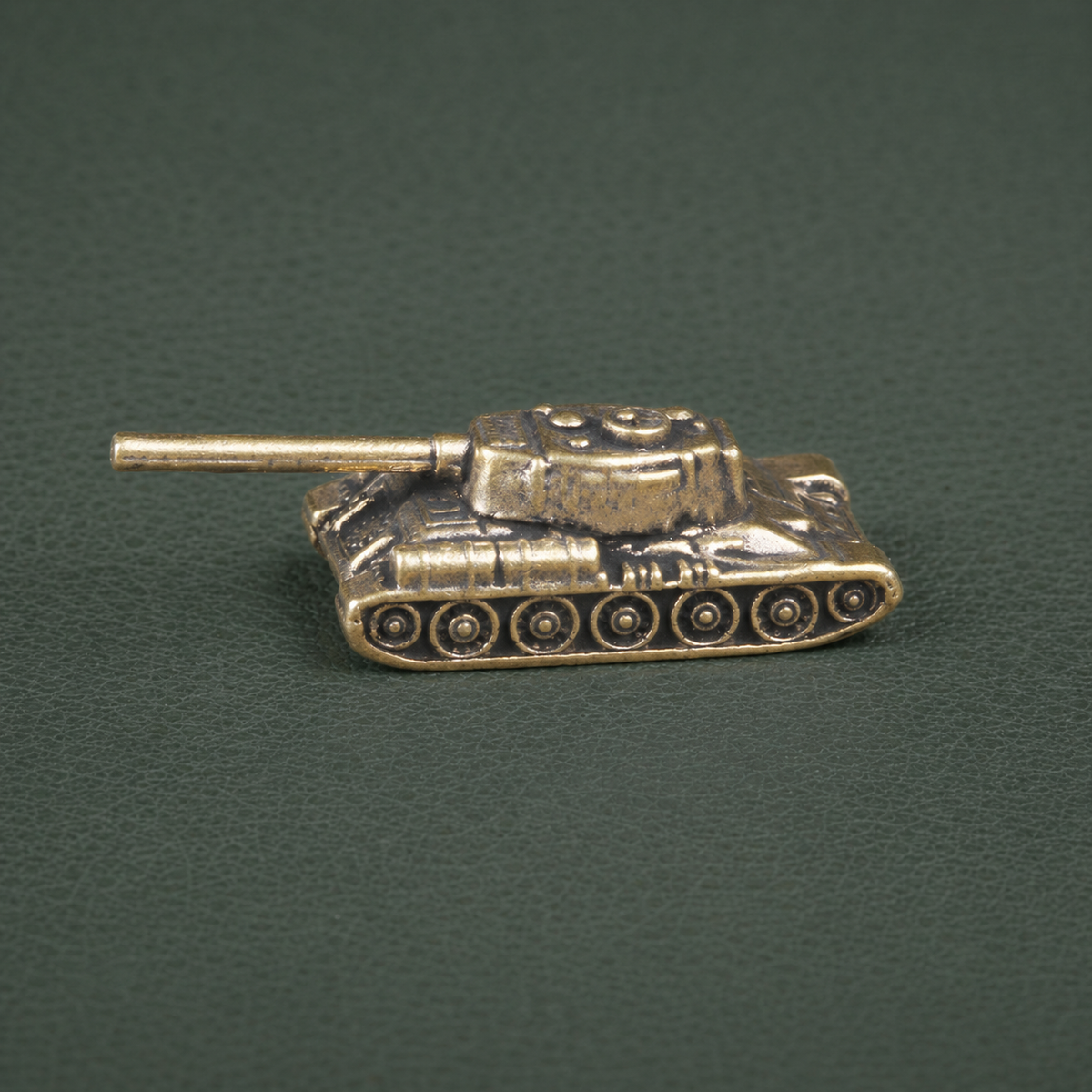 Antique Brass Military Tank Figurine Ornament: A1