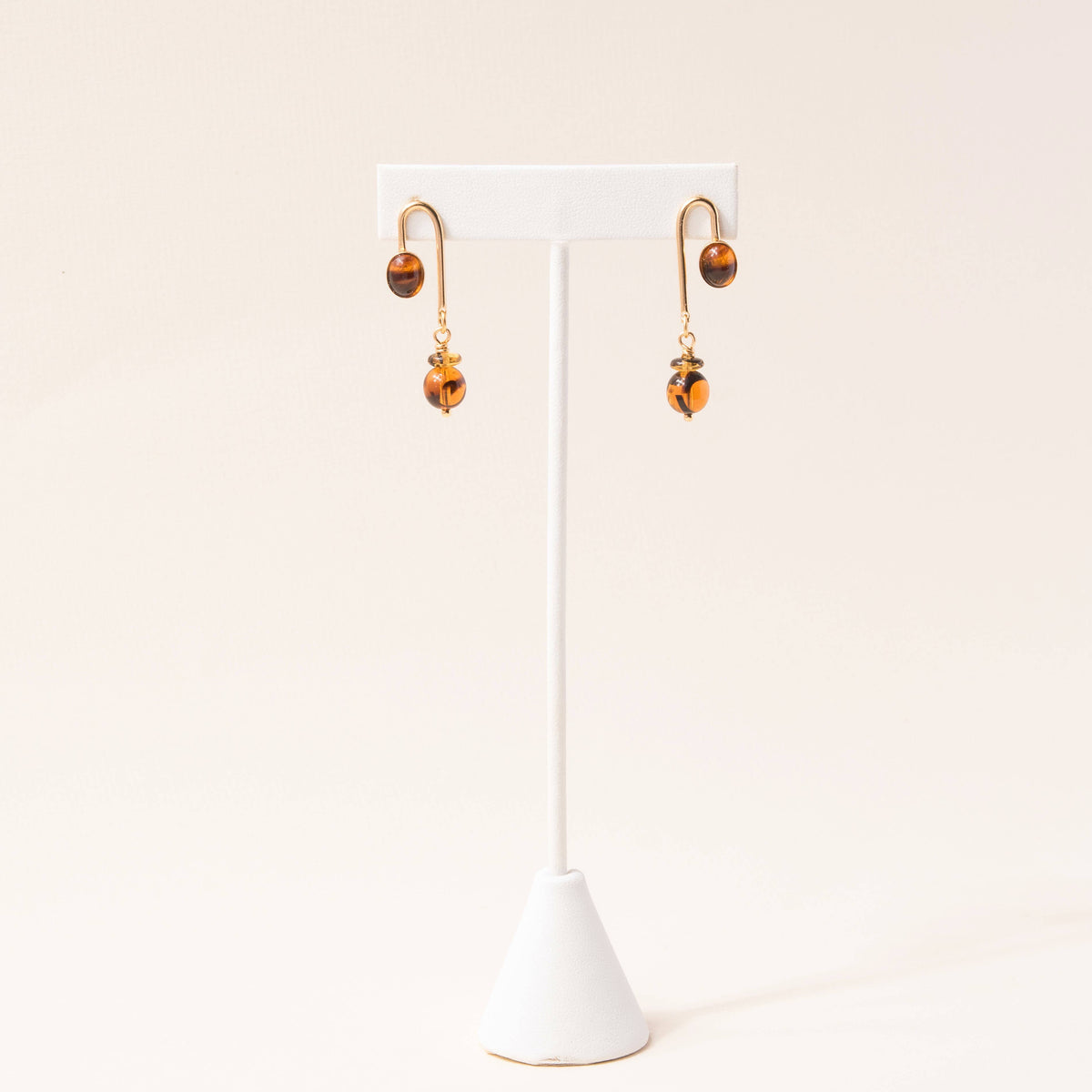 Brown Asym Arch Earrings