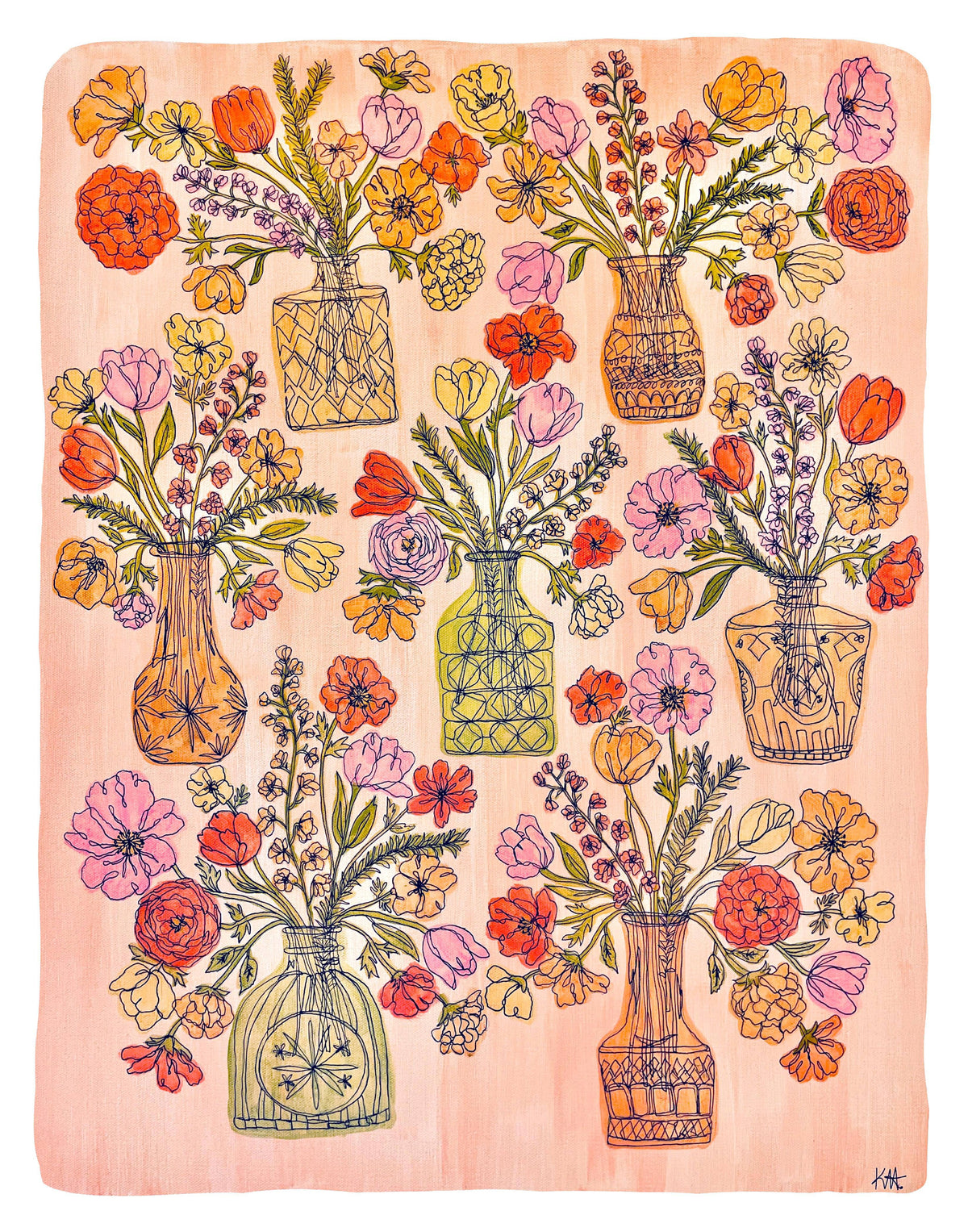 11x14 7 Vases Print