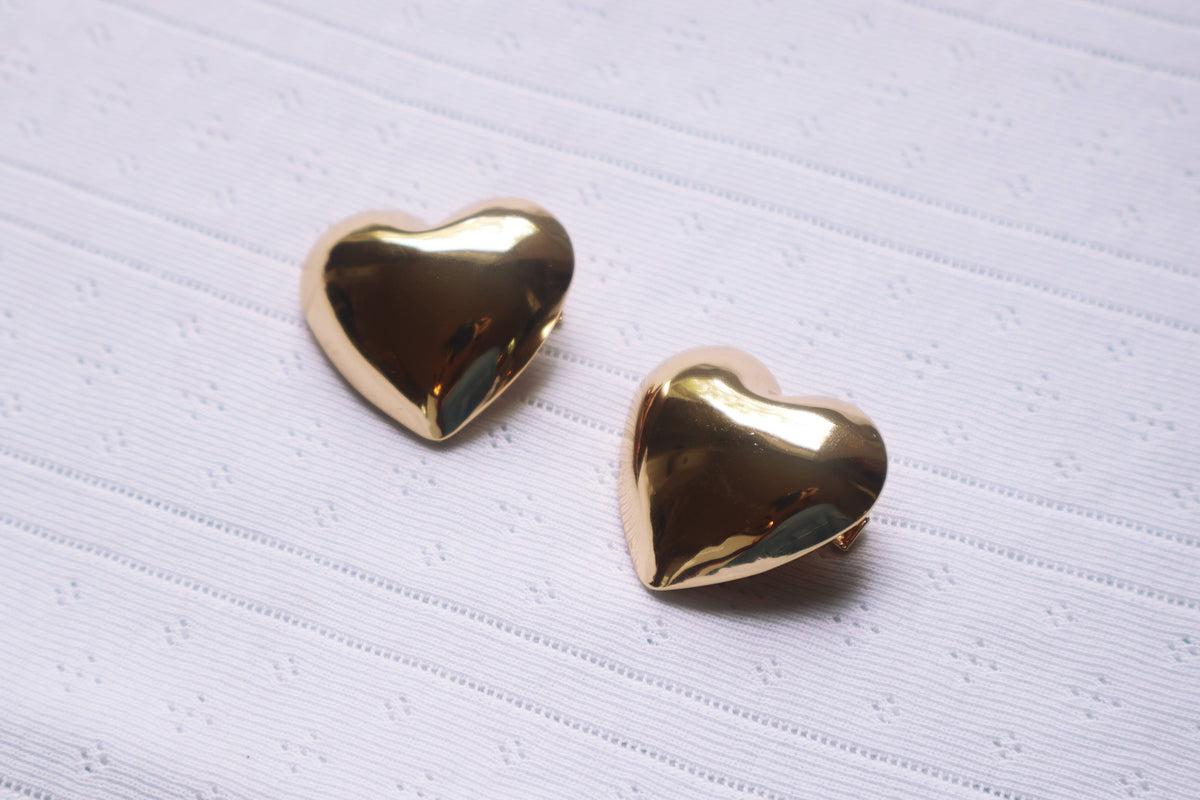 Metallic Heart Clip Gold SINGLE(Large)