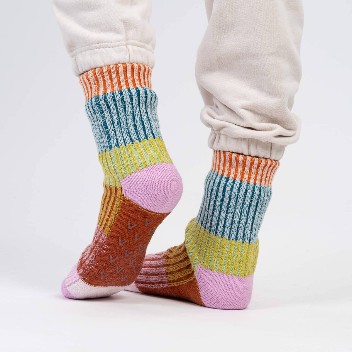 Mosaic House Socks: Rust Lilac / L/XL - W 9.5-12.5<br>M 8-11