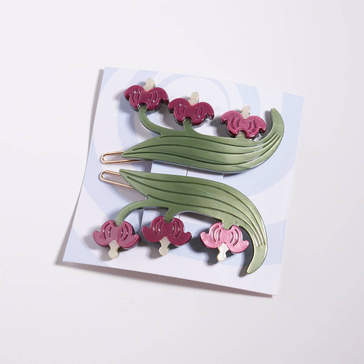 Bleeding Heart Barrette - Acetate Red Flower Hair Clip - sold SINGLE