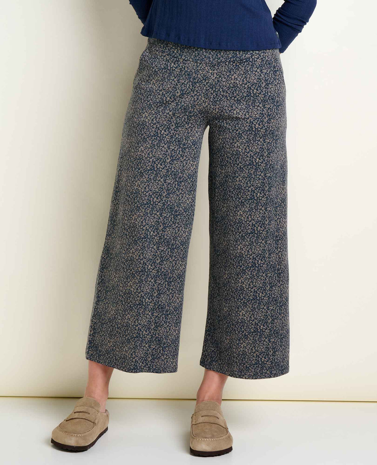 Chaka Wide Crop Leg Pant - Ink Print (F26)