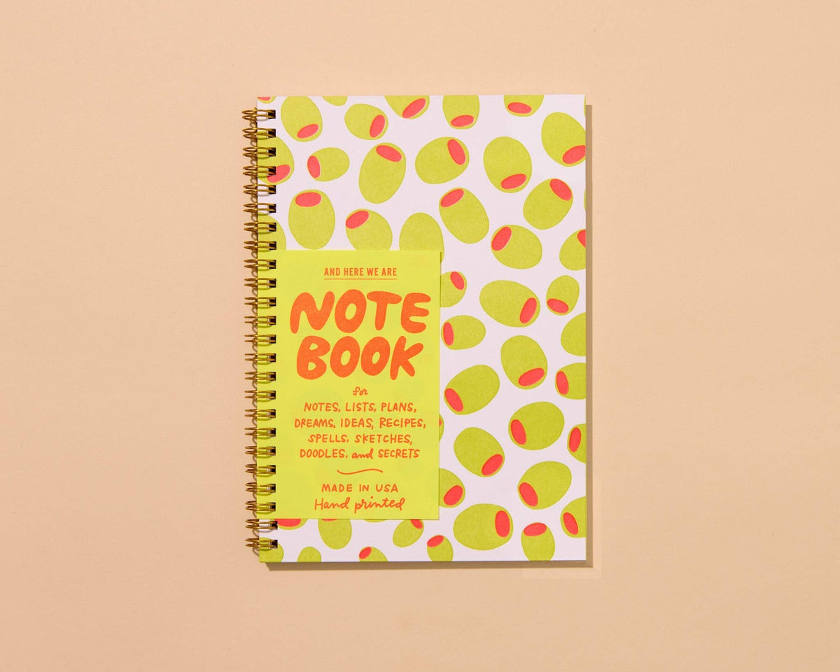 Olives Letterpress Spiral Notebook