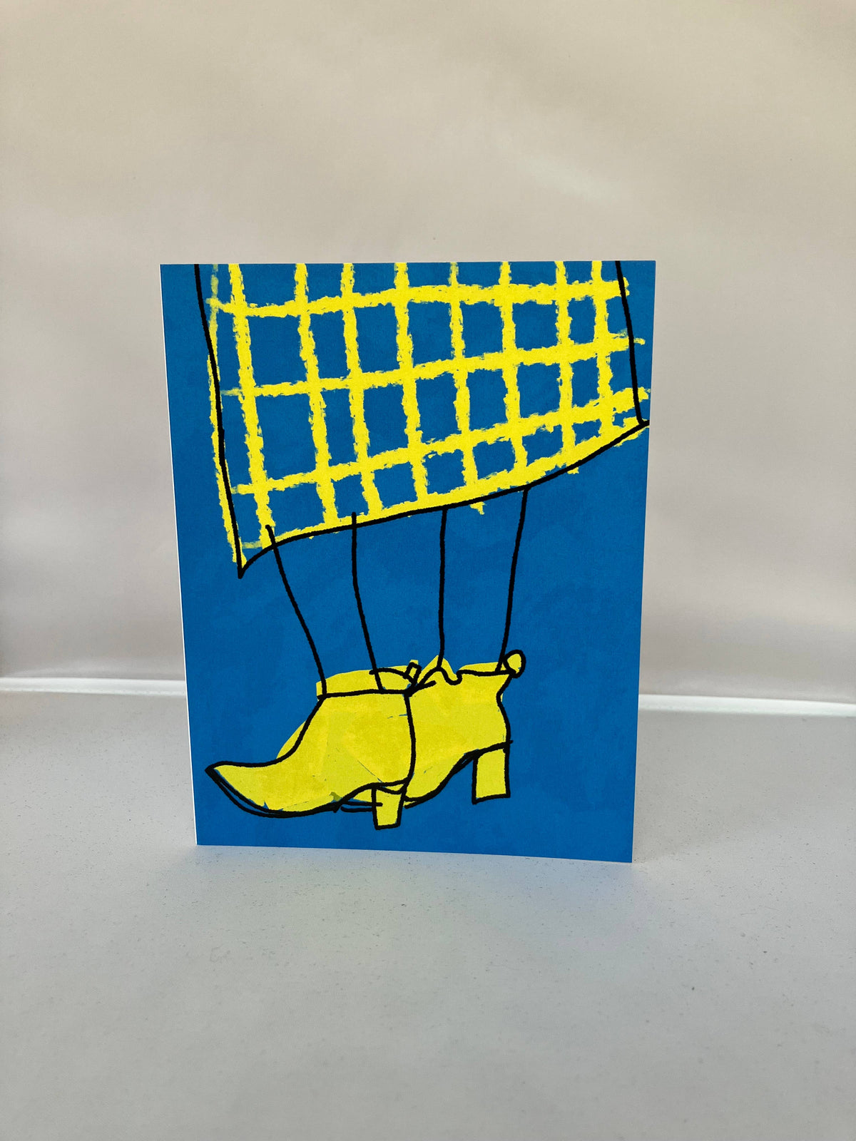 A2 Greeting Card - Blank Yellow Boots