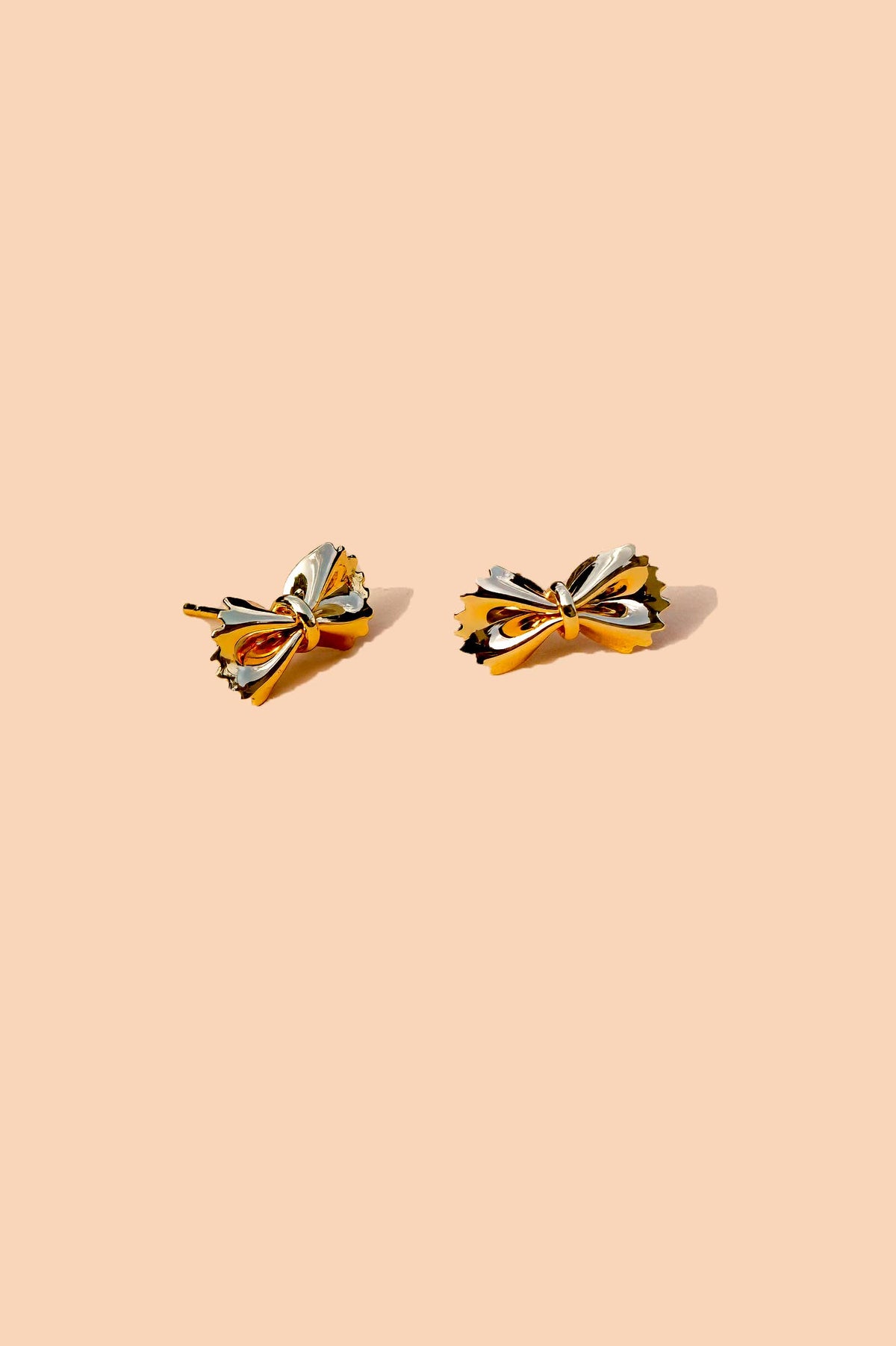 Bow Tie Pasta Studs - 18K Gold Plated (Single)