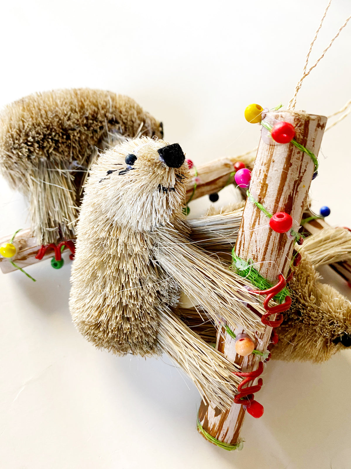 Bristle Sloth Ornament, 10cm