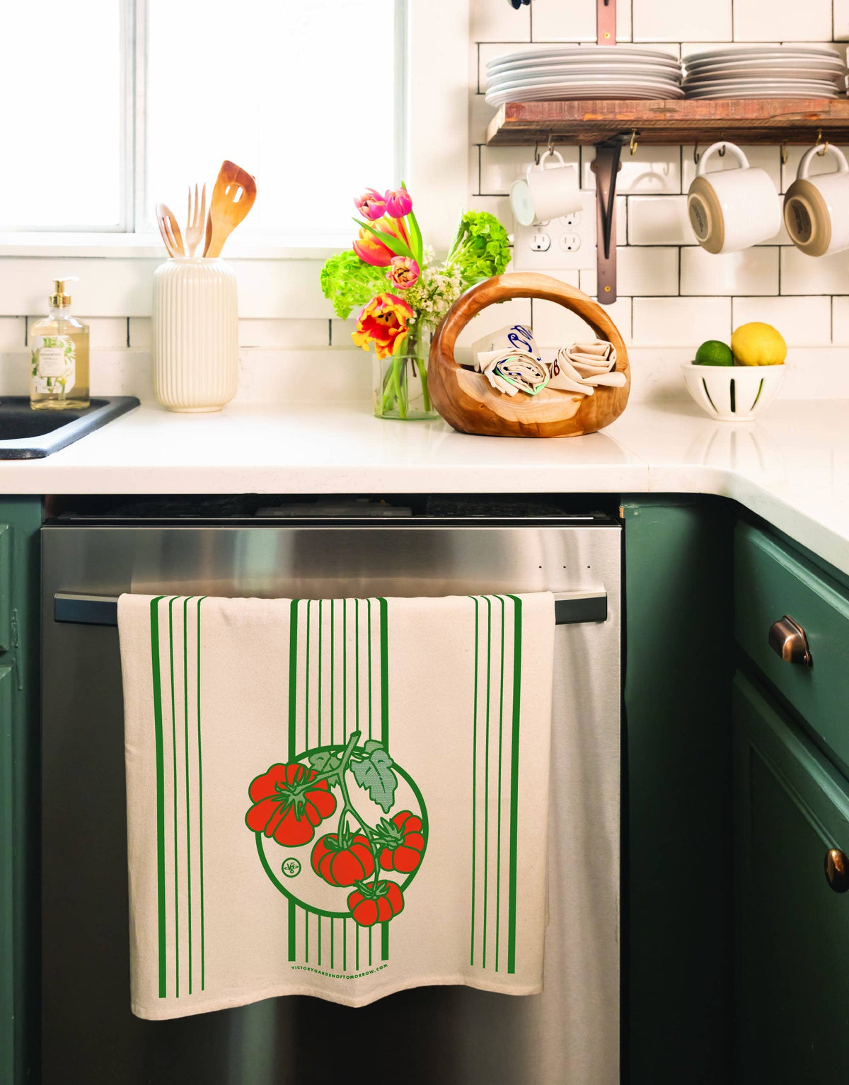 Tomato Harvest - Flour Sack Furoshiki Towel