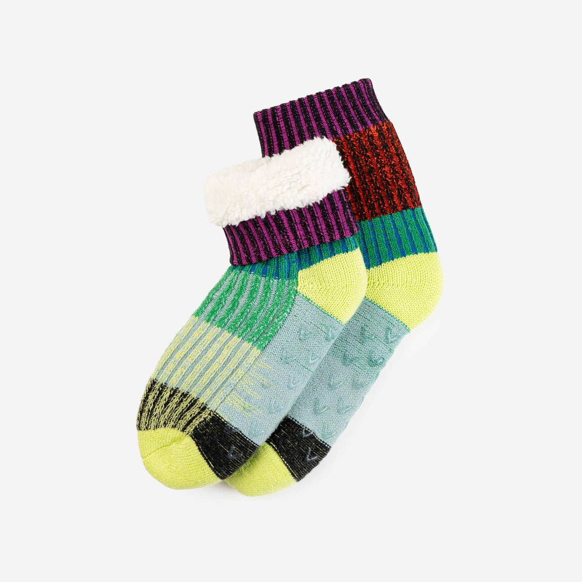 Mosaic House Socks: Lime Cobalt (S/M)