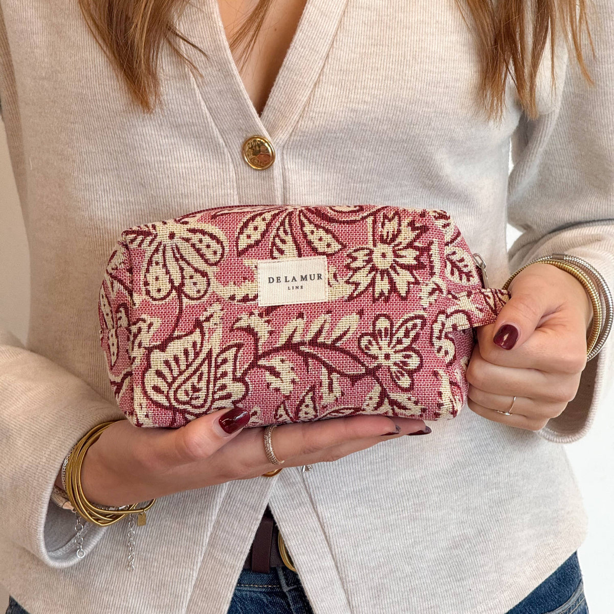 Squared Makeup Bag Camel