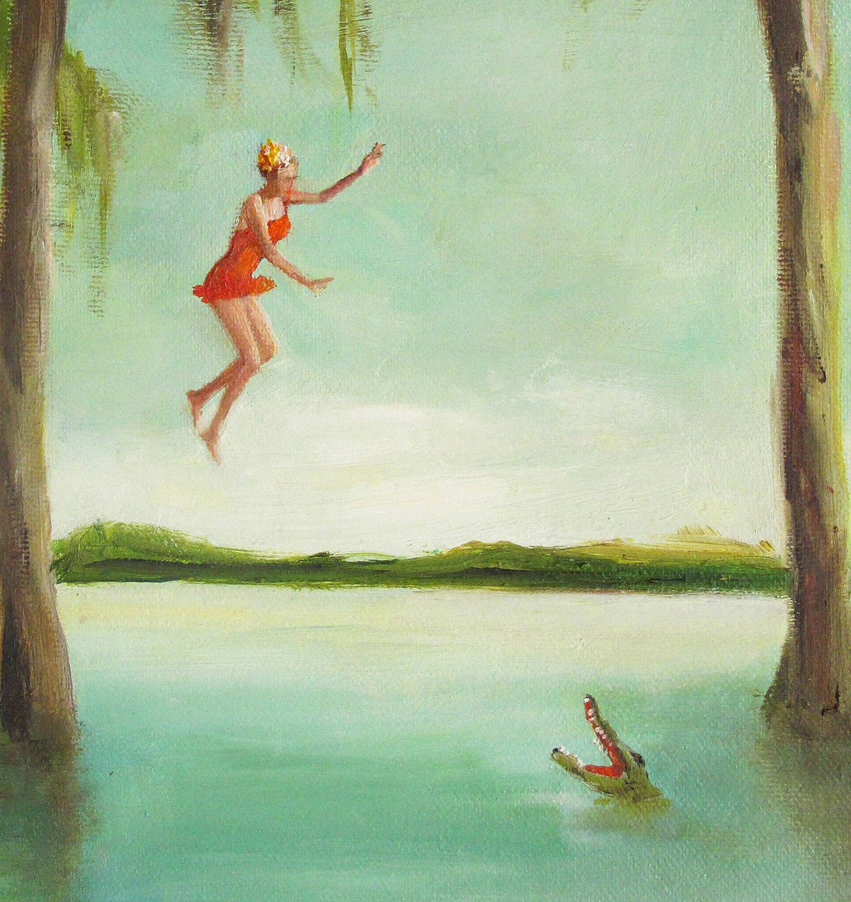 Crocodile Jumper Art Print - 8.5&quot; X 11&quot;