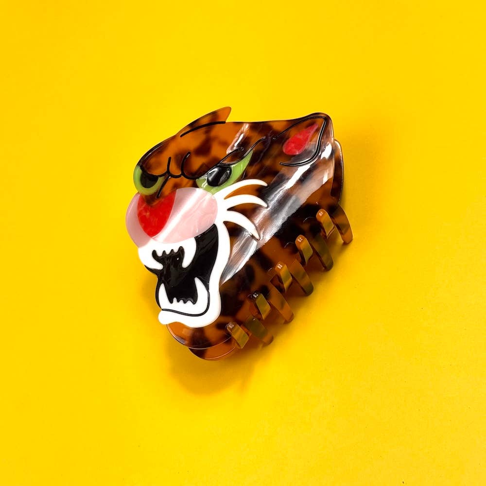 Leopard Cat Head Hair Claw