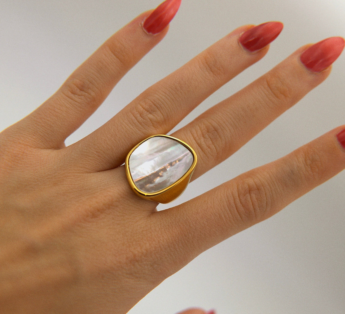 Large Mother of Pearl Statement Ring