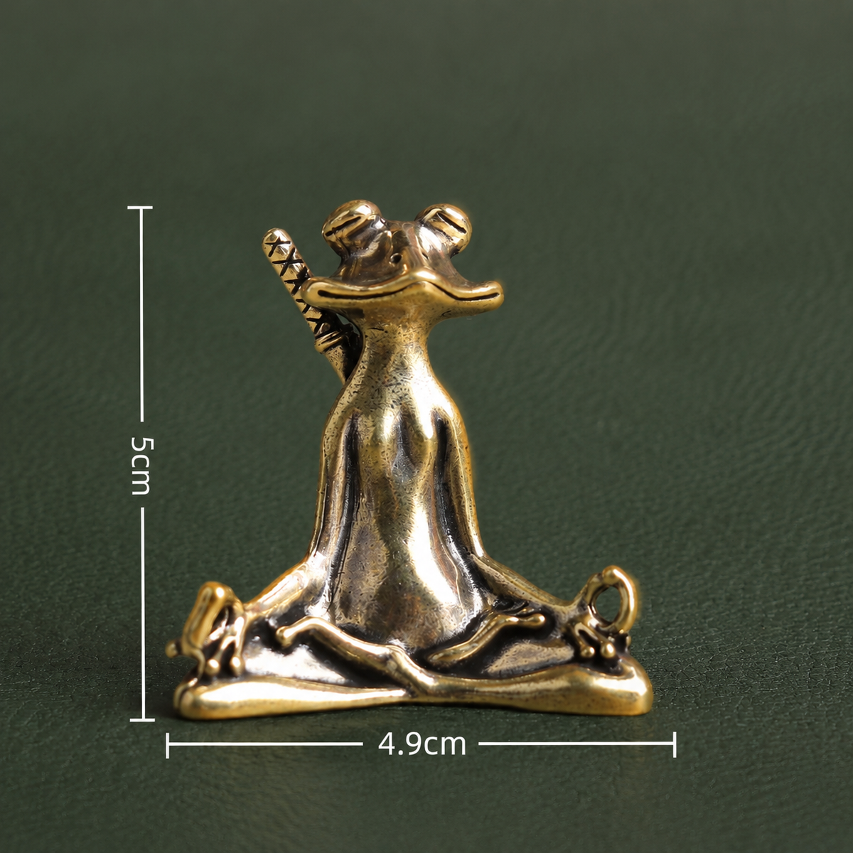 Solid Brass Zen Warrior Frog Incense Holder Ornament: A1