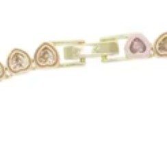 Heart Tennis Necklace- 14K Ombré CZ: Multi