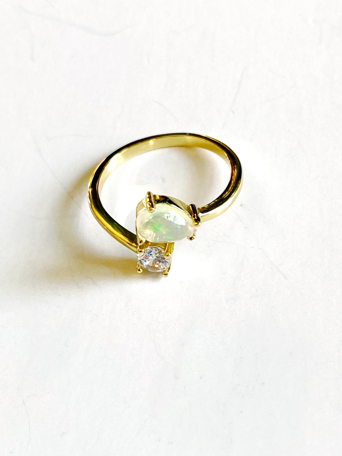 Serpentine Opal 14K Gold Ring