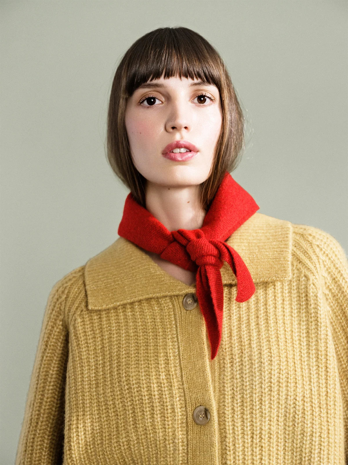 Cashmere Triangle Scarf Red