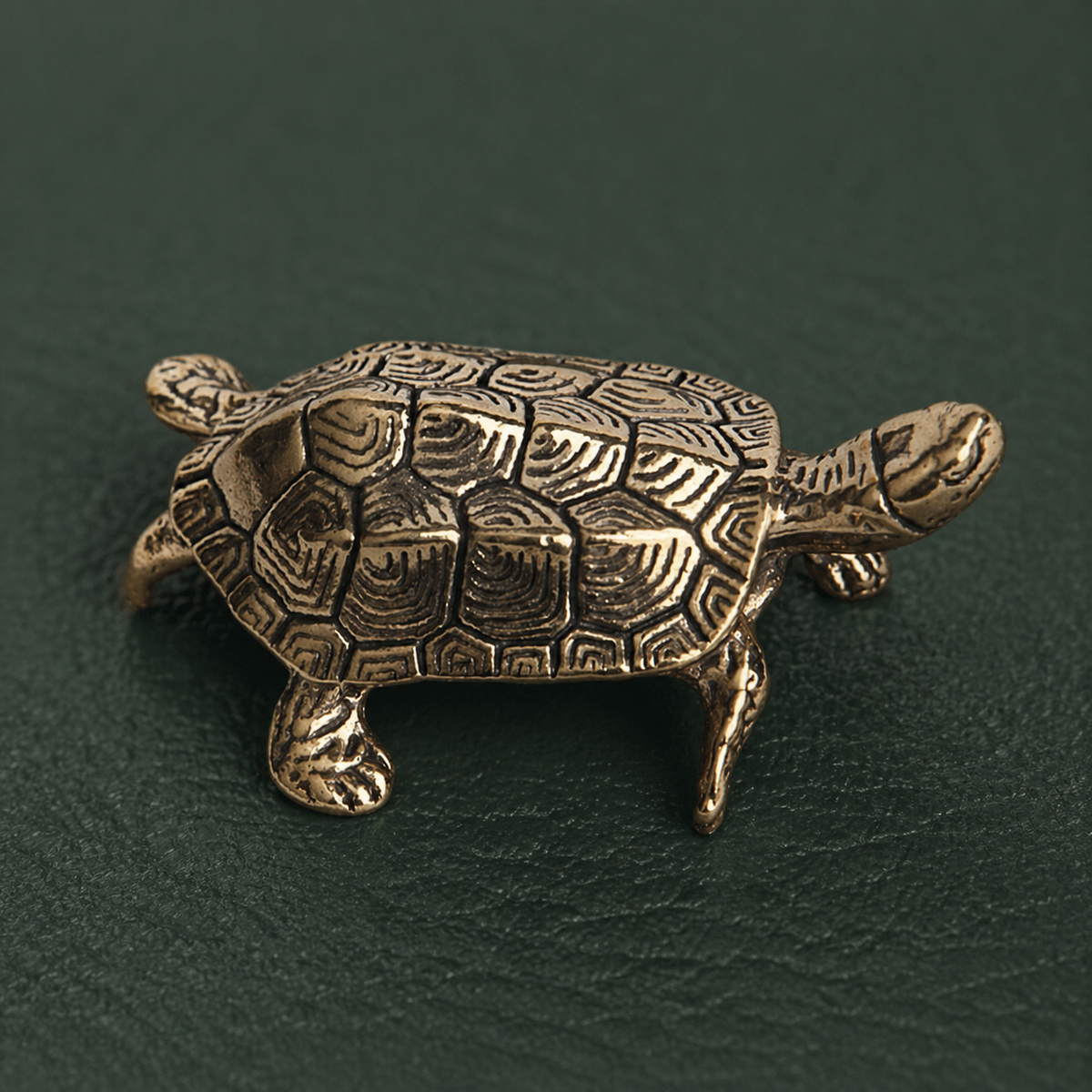 Antique Brass Longevity Turtle Figurine Desktop Ornament: A1