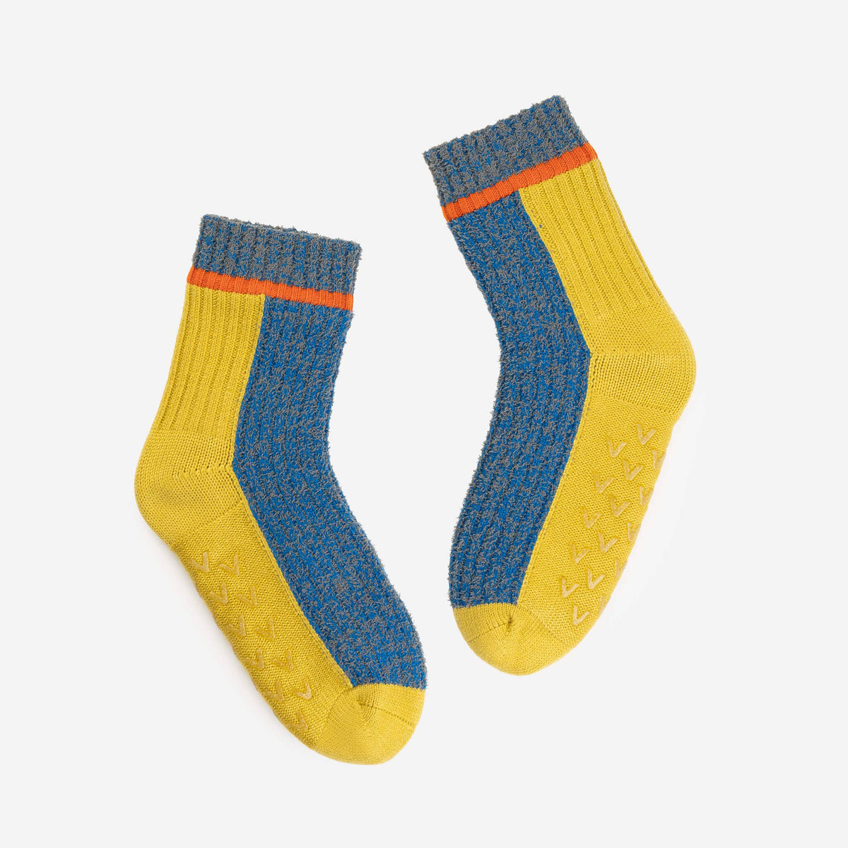 Color Ragg House Socks: Golden Olive Cobalt (L/XL)