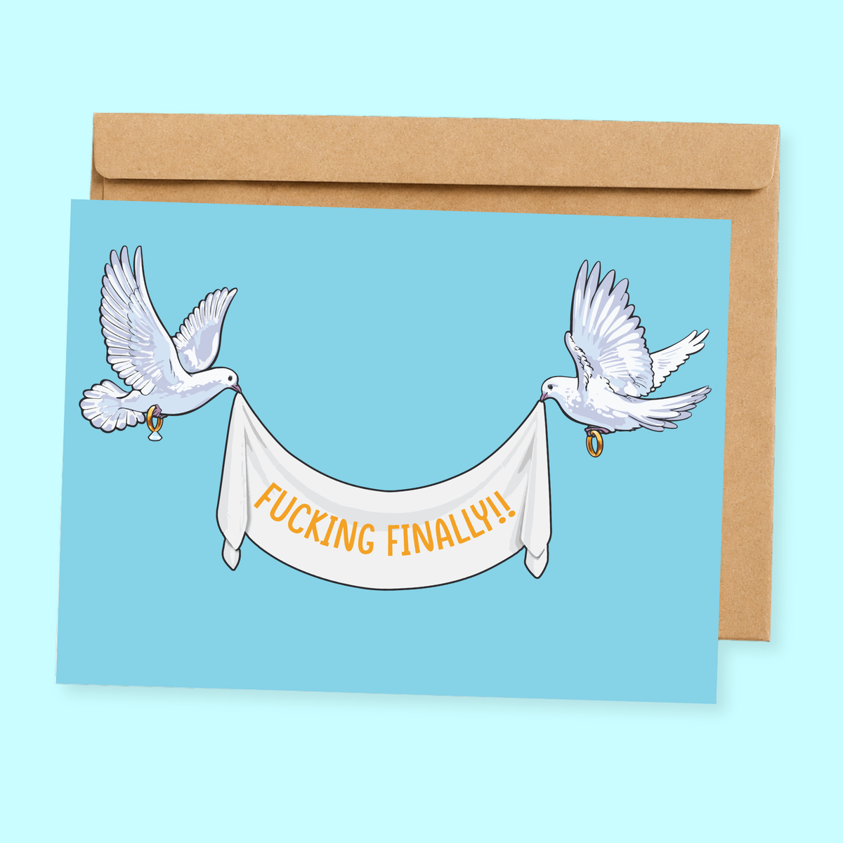 Funny Wedding Card for Couple – Fucking Finally