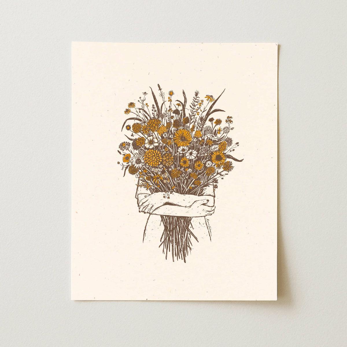 Flowers In Her Arms Art Print: 8" x 10"